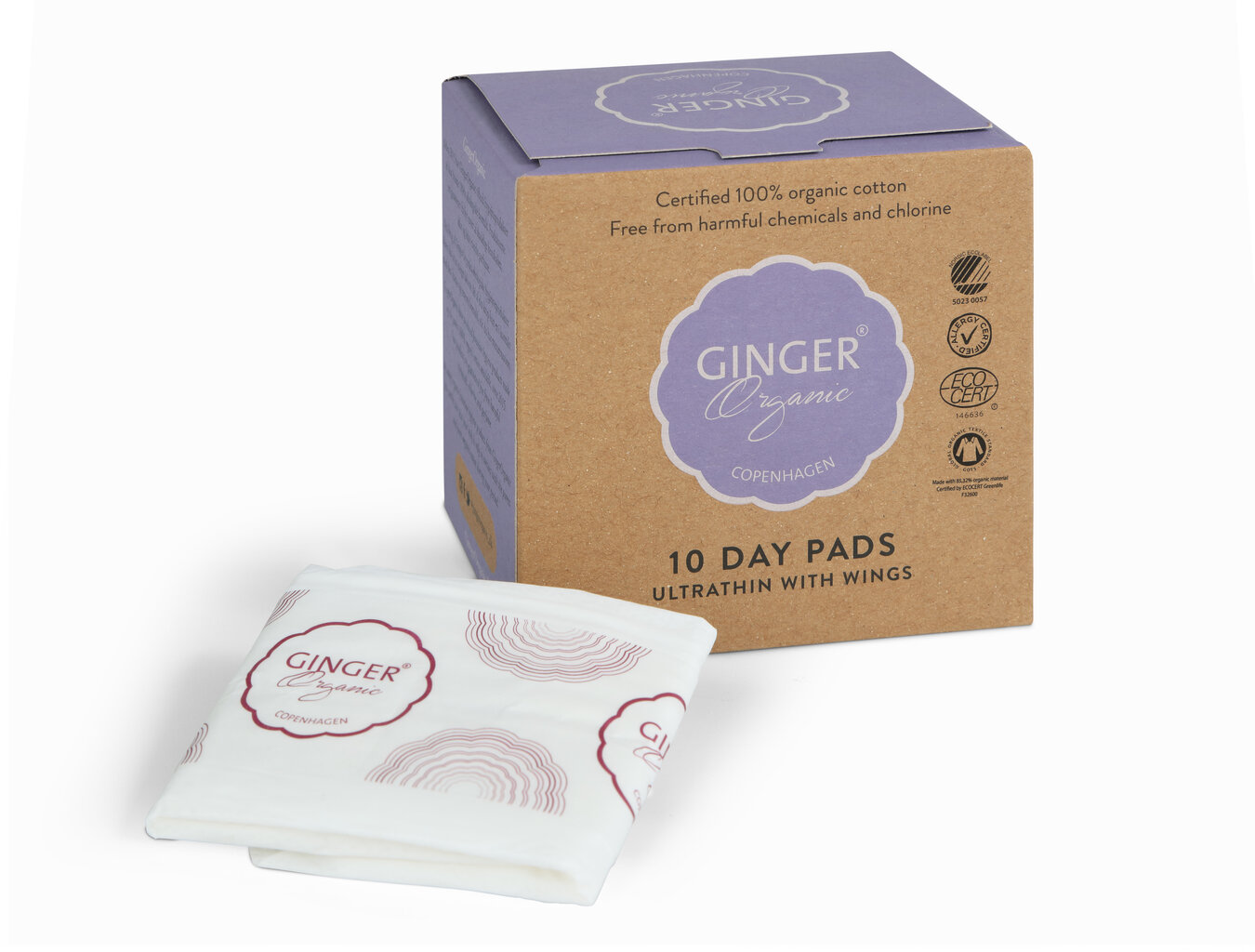 Igapäevased hügieenisidemed Ginger Organic 10 tk цена и информация | Tampoonid, hügieenisidemed ja menstruaalanumad | hansapost.ee