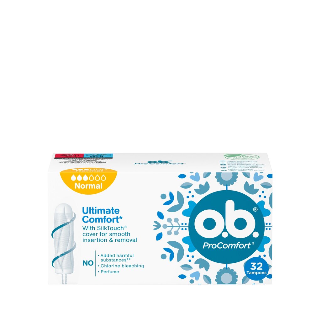 Tampoonid O.B. Pro Comfort Normal 32 tk. цена и информация | Tampoonid, hügieenisidemed ja menstruaalanumad | hansapost.ee