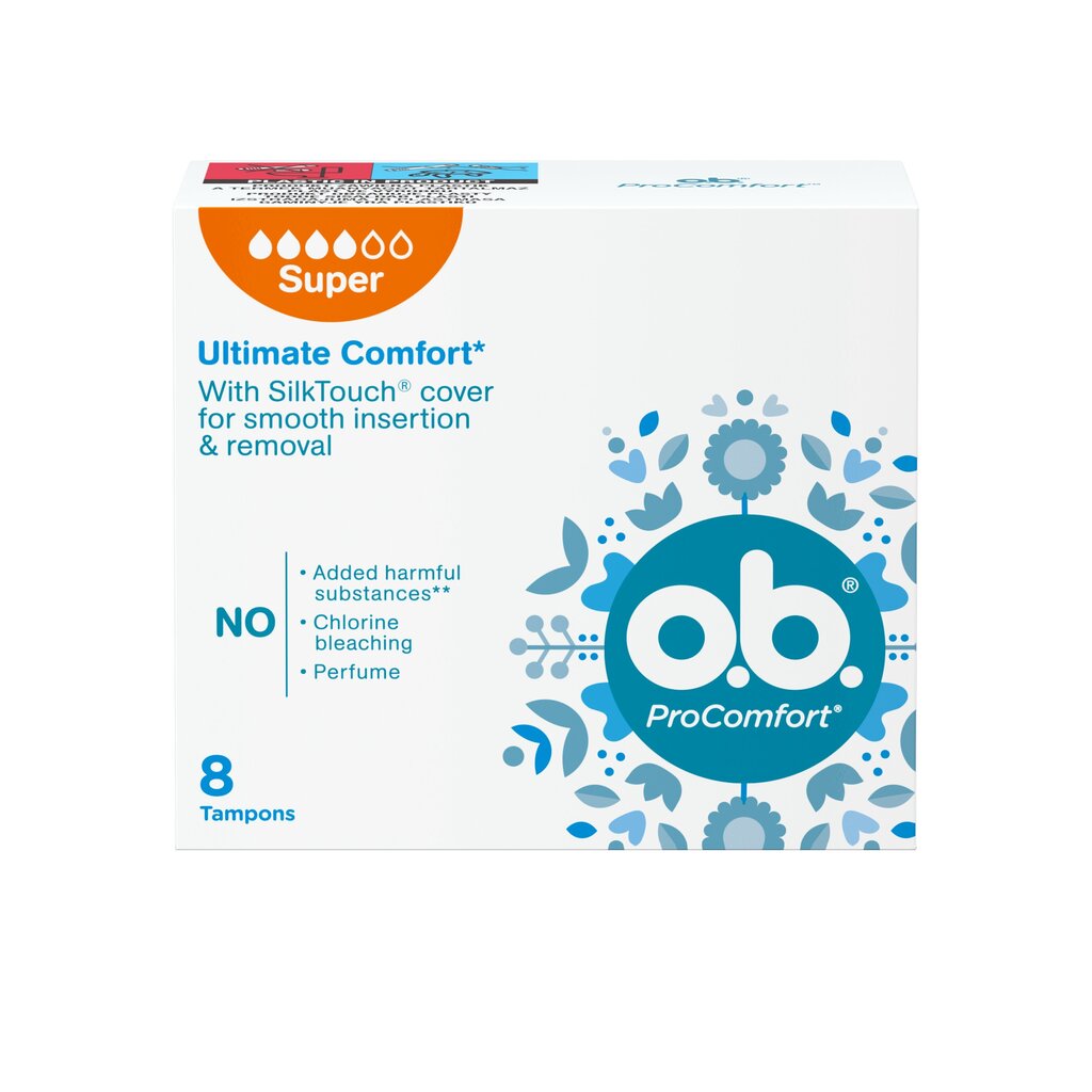 Tampoonid O.B. Pro Comfort Super, 8 tk hind ja info | Tampoonid, hügieenisidemed ja menstruaalanumad | hansapost.ee