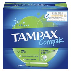 Tampoonid TAMPAX Compak Super, 16 tk. hind ja info | Tampoonid, hügieenisidemed ja menstruaalanumad | hansapost.ee