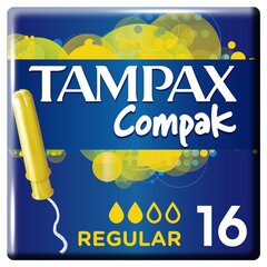 Тампоны TAMPAX Compak Regular, 16 шт. цена и информация | Тампоны, гигиенические прокладки для критических дней, ежедневные прокладки | hansapost.ee