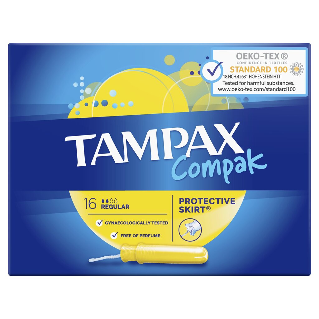 Tampoonid TAMPAX Compak Regular, 16 tk. цена и информация | Tampoonid, hügieenisidemed ja menstruaalanumad | hansapost.ee