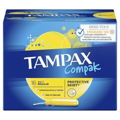 Тампоны TAMPAX Compak Regular, 16 шт. цена и информация | Тампоны, гигиенические прокладки для критических дней, ежедневные прокладки | hansapost.ee