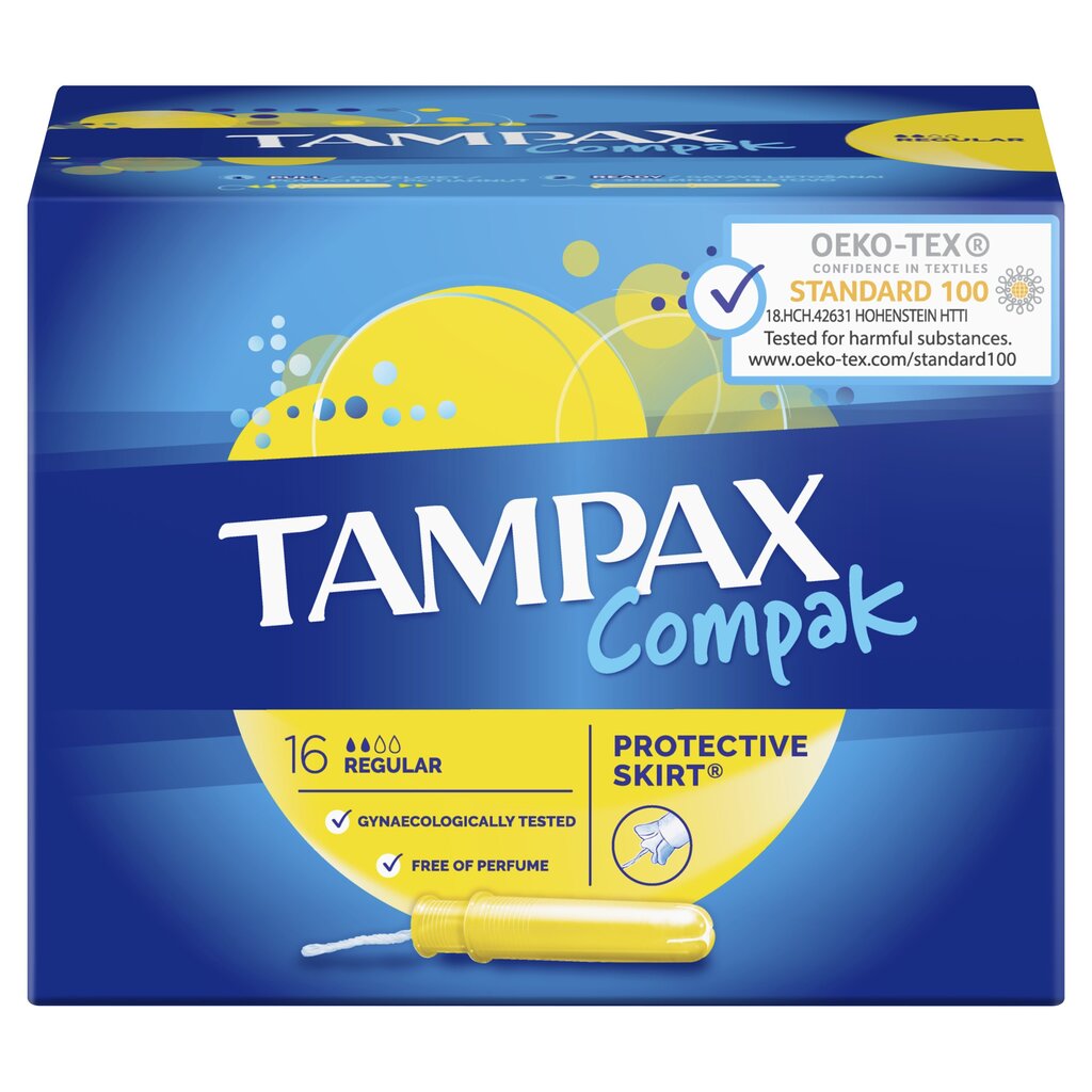 Tampoonid TAMPAX Compak Regular, 16 tk. hind ja info | Tampoonid, hügieenisidemed ja menstruaalanumad | hansapost.ee