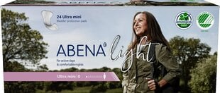 Прокладки Abena Light Ultra Mini, 20х8 см, 24 шт. цена и информация | Тампоны, гигиенические прокладки для критических дней, ежедневные прокладки | hansapost.ee