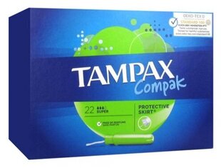 Tampoonid Tampax Compak Super 22 tk. цена и информация | Тампоны, гигиенические прокладки для критических дней, ежедневные прокладки | hansapost.ee