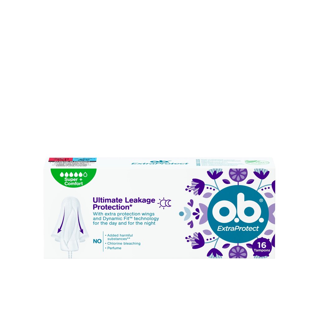 Tampoonid O.B. ProComfort Extra Protect Super Plus, 16 tk. цена и информация | Tampoonid, hügieenisidemed ja menstruaalanumad | hansapost.ee