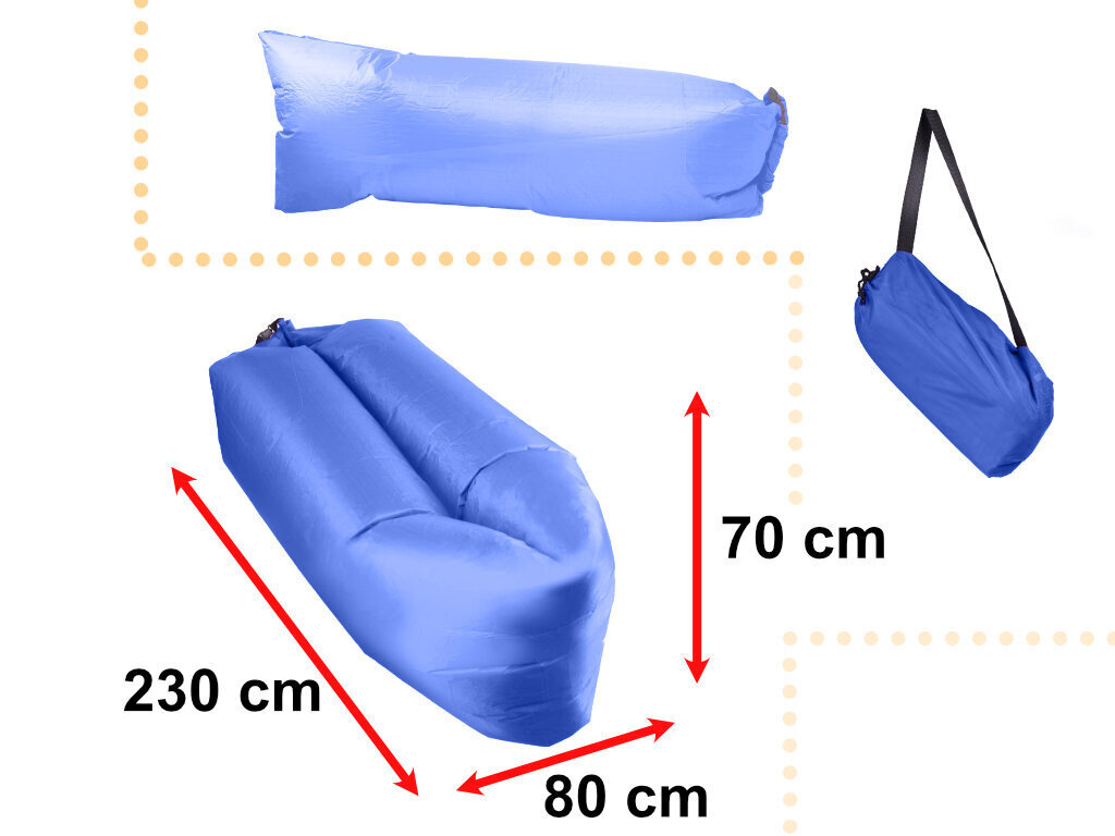 Lazy BAG DIIVAN voodi õhk lamamistool meresinine 230x70cm цена и информация | Täispuhutavad madratsid ja mööbel | hansapost.ee