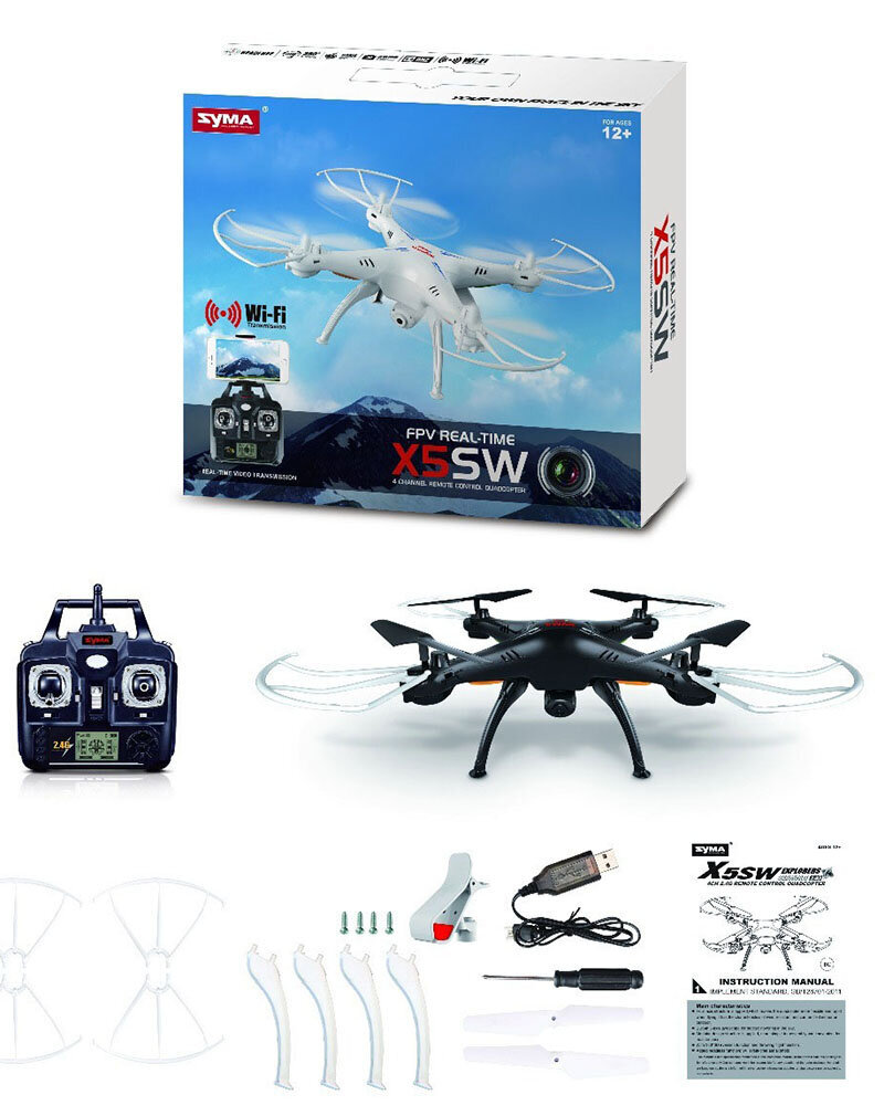 Droon kaameraga RC SYMA X5SW 2.4GHz FPV Wi-Fi hind ja info | Mänguasjad poistele | hansapost.ee