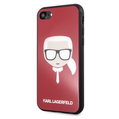 Karl Lagerfeld KLHCPXDLHRE iPhone X/Xs czerwony/red Iconic Glitter Karl`s Head hind ja info | Telefonide kaitsekaaned ja -ümbrised | hansapost.ee