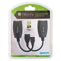 USB-удлинитель Techly, удлиняющий до 50м через сетевой кабель Cat5e/6, RJ45 цена и информация | Адаптеры и USB-hub | hansapost.ee