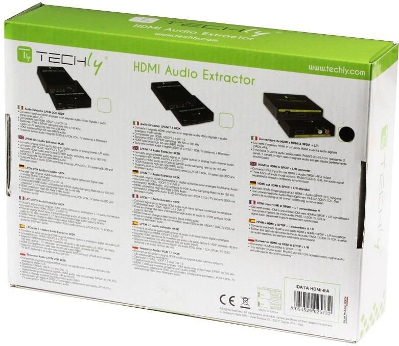 Heliraja vahetaja Techly extractor HDMI audio S/PIDF 5.1CH / RCA L/R 2.0CH hind ja info | Juhtmed ja kaablid | hansapost.ee