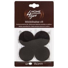 Mööblikaitse vildid 4,3 cm, must, 4 tk price and information | Other accessories for furniture | hansapost.ee