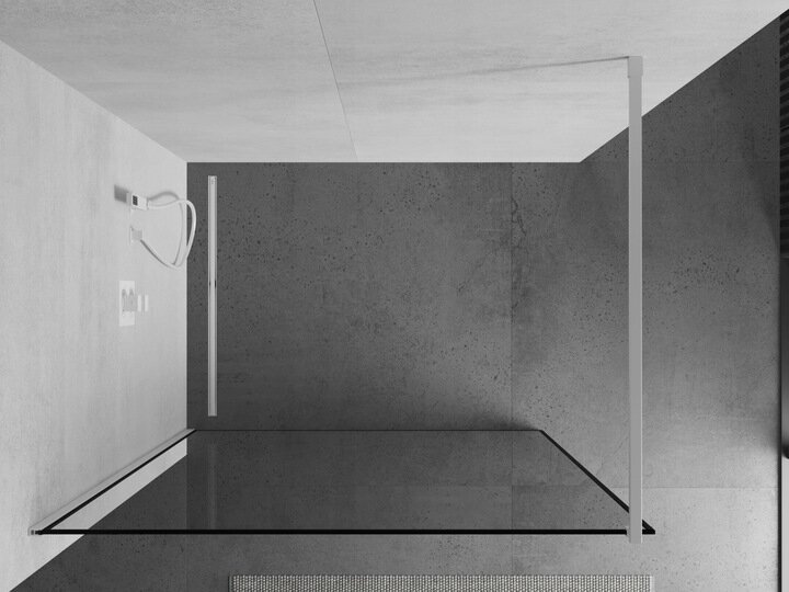 Walk-in dušisein Mexen Kioto, valge/must raam, 70,80,90,100,110,120x200 cm hind ja info | Dušiseinad ja dušiuksed | hansapost.ee