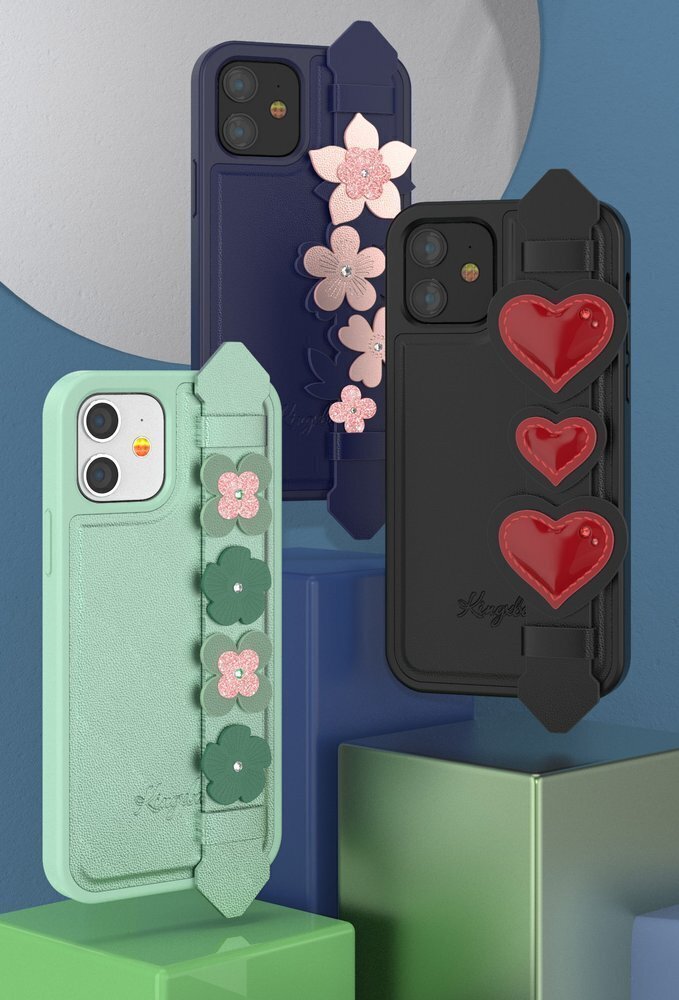 Kingxbar Sweet Series ümbris kaunistatud originaalsete Swarovski kristallidega iPhone 12 mini roheline цена и информация | Telefonide kaitsekaaned ja -ümbrised | hansapost.ee