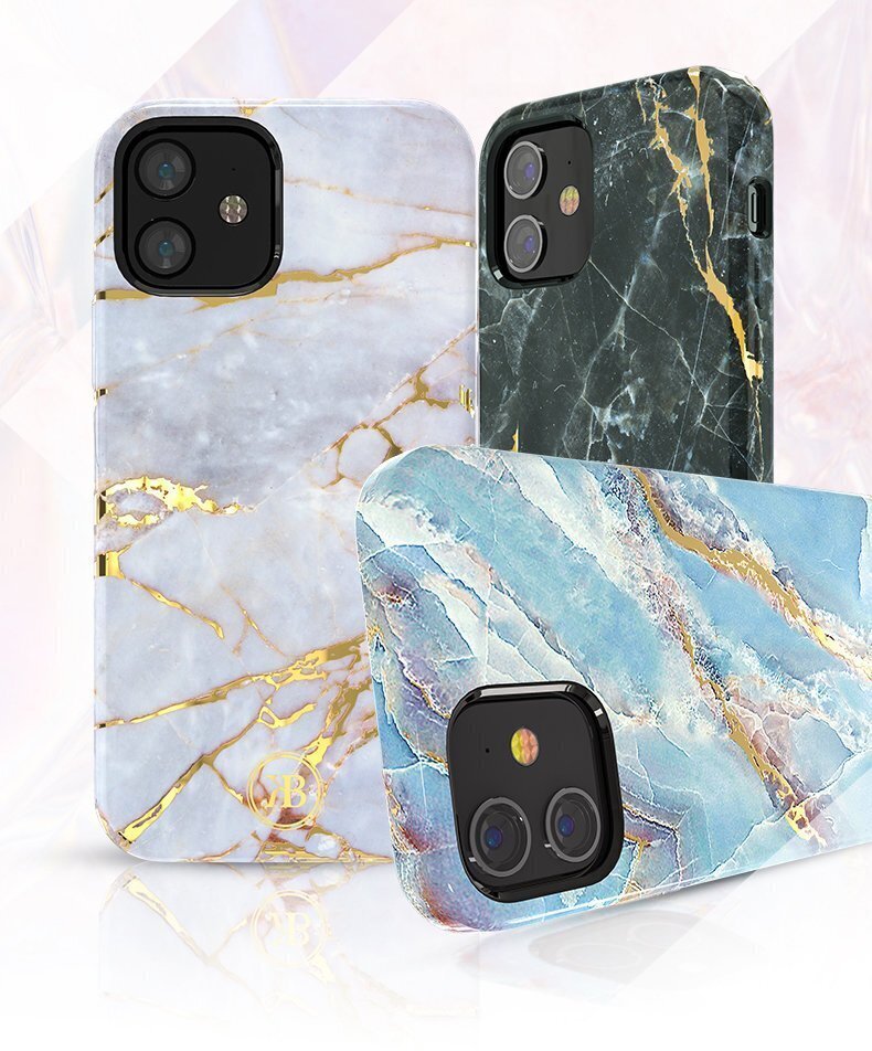 Kingxbar Marble Series ümbrisega kaunistatud trükitud marmorist iPhone 12 mini sinine цена и информация | Telefonide kaitsekaaned ja -ümbrised | hansapost.ee