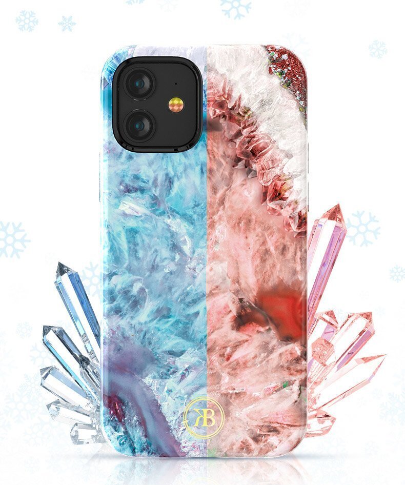 Kingxbar Agate Series ümbris kaunistatud trükitud Agate iPhone 12 mini punane цена и информация | Telefonide kaitsekaaned ja -ümbrised | hansapost.ee