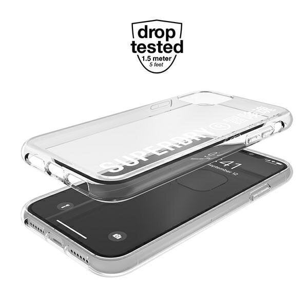 SuperDry Snap iPhone 11 läbipaistev ümbris valge 41578 цена и информация | Telefonide kaitsekaaned ja -ümbrised | hansapost.ee