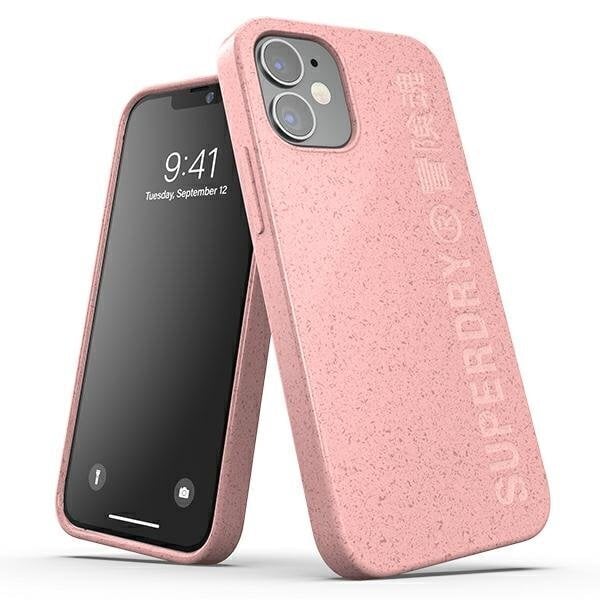 SuperDry Snap iPhone 12 mini kompostitav ümbris roosa 42620 цена и информация | Telefonide kaitsekaaned ja -ümbrised | hansapost.ee