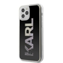 Karl Lagerfeld KLHCP12MKLMLBK iPhone 12/12 Pro 6.1 " must kõva ümbris Karl Logo Glitter hind ja info | Telefonide kaitsekaaned ja -ümbrised | hansapost.ee