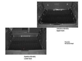Резиновый коврик для багажника FORD Kuga III 2019->, (lower (apatinis)) black /6007021 цена и информация | Коврики в багажник | hansapost.ee