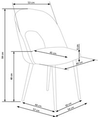 4 tooli komplekt Halmar K384, roheline/must цена и информация | Стулья для кухни и столовой | hansapost.ee