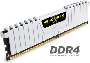 Corsair Vengeance LPX DDR4, 2x8 ГБ, 3200 МГц, C16 (CMK16GX4M2B3200C16W) цена и информация | Объём памяти (RAM) | hansapost.ee