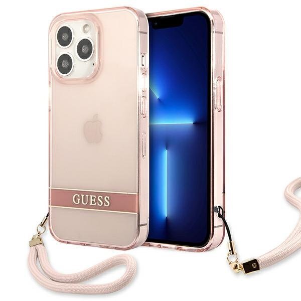 Guess GUHCP13LHTSGSP sobib Apple iPhone 13 Pro / 13 6.1", roosa hind ja info | Telefonide kaitsekaaned ja -ümbrised | hansapost.ee