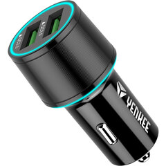 Автомобильное зарядное устройство YENKEE Quick Charge 3.0, 2x USB-A, 18 Вт, QC 3.0 цена и информация | Зарядные устройства для телефонов | hansapost.ee