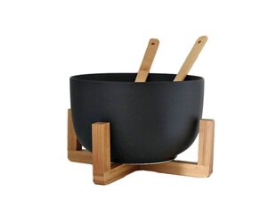 Бамбуковая подставка с чашей и инструментами, черный цвет цена и информация | Посуда, тарелки, обеденные сервизы | hansapost.ee
