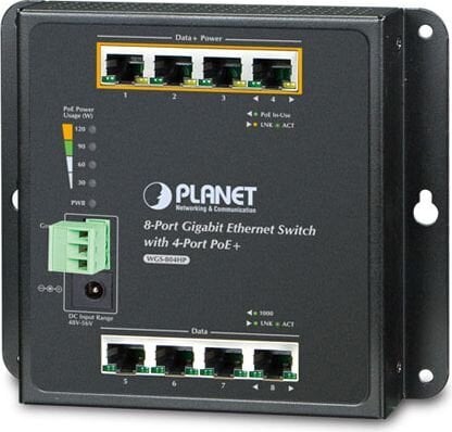 PLANET WGS-804HP network switch Unmanaged L2 Gigabit Ethernet (10/100/1000) Power over Ethernet (PoE) Black цена и информация | Võrgulülitid | hansapost.ee