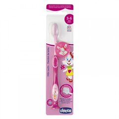 Детская зубная щетка Chicco, для молочных зубов, розовый, 3 - 6 лет цена и информация | Для ухода за зубами | hansapost.ee