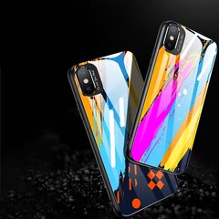 Color Glass Case Durable Cover with Tempered Glass Back and camera cover iPhone XS / iPhone X pattern 5 (Multicolour) hind ja info | Telefonide kaitsekaaned ja -ümbrised | hansapost.ee