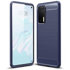 Carbon Case Flexible Cover TPU Case for Huawei P40 blue (Light blue || Niebieski) цена и информация | Чехлы для телефонов | hansapost.ee