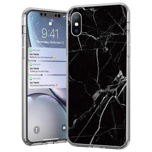 Wozinsky Marble TPU case cover for Xiaomi Mi 10 Lite black (Black) цена и информация | Telefonide kaitsekaaned ja -ümbrised | hansapost.ee