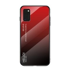 Gradient Glass Durable Cover with Tempered Glass Back Samsung Galaxy A41 black-red (Black || Red) hind ja info | Telefonide kaitsekaaned ja -ümbrised | hansapost.ee