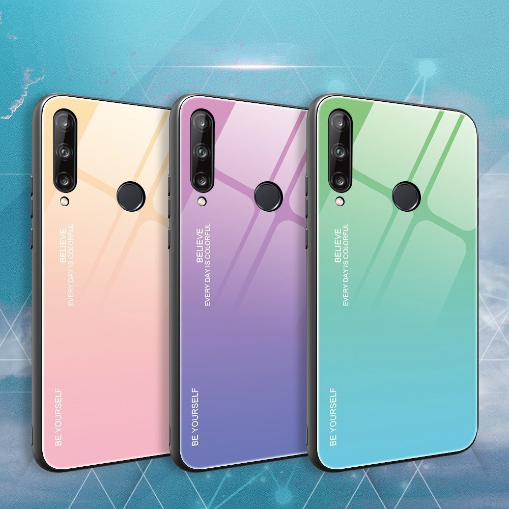 Gradient Glass Durable Cover with Tempered Glass Back Huawei P40 Lite E pink-purple (Pink || Purpurowy) hind ja info | Telefonide kaitsekaaned ja -ümbrised | hansapost.ee