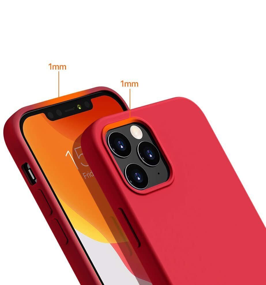 Silicone Case Soft Flexible Rubber Cover for iPhone 12 Pro Max red (Red) цена и информация | Telefonide kaitsekaaned ja -ümbrised | hansapost.ee