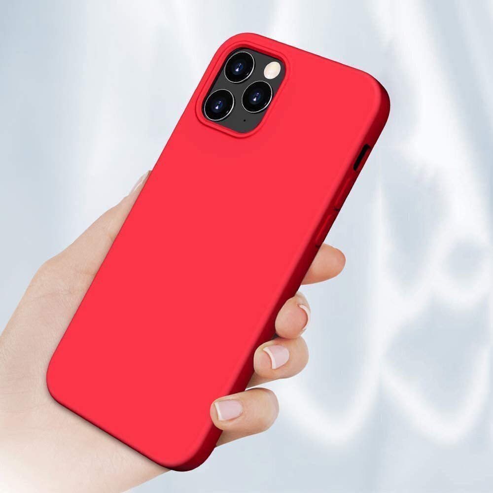 Silicone Case Soft Flexible Rubber Cover for iPhone 12 Pro Max red (Red) hind ja info | Telefonide kaitsekaaned ja -ümbrised | hansapost.ee