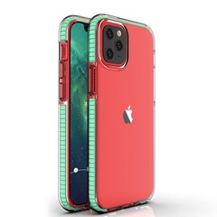 Spring Case clear TPU gel protective cover with colorful frame for iPhone 12 mini mint (Mint) hind ja info | Telefonide kaitsekaaned ja -ümbrised | hansapost.ee