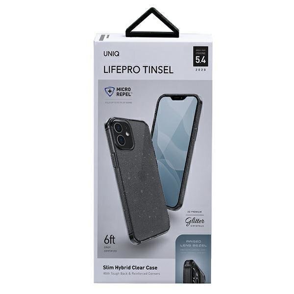 Uniq case LifePro Tinsel iPhone 12 mini 5,4 &quot;black / vapor smoke hind ja info | Telefonide kaitsekaaned ja -ümbrised | hansapost.ee