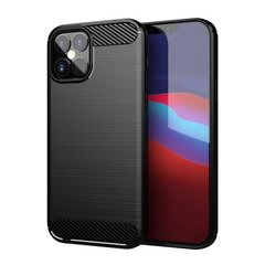 Carbon Case Flexible Cover TPU Case for iPhone 12 mini black (Black) hind ja info | Telefonide kaitsekaaned ja -ümbrised | hansapost.ee