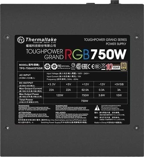 Thermaltake PS-TPG-0750FPCGEU-S цена и информация | Toiteplokid | hansapost.ee