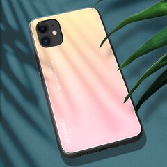 Gradient Glass Durable Cover with Tempered Glass Back iPhone 12 Pro / iPhone 12 pink (Pink) hind ja info | Telefonide kaitsekaaned ja -ümbrised | hansapost.ee