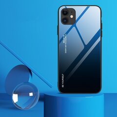 Gradient Glass Durable Cover with Tempered Glass Back iPhone 12 Pro / iPhone 12 black-blue (Black || Niebieski) hind ja info | Telefonide kaitsekaaned ja -ümbrised | hansapost.ee