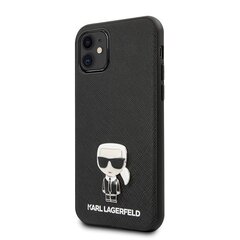 Karl Lagerfeld KLHCP12SIKMSBK iPhone 12 mini 5,4 &quot;black / black hardcase Saffiano Ikonik Metal hind ja info | Telefonide kaitsekaaned ja -ümbrised | hansapost.ee