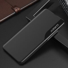 Eco Leather View Case elegant bookcase type case with kickstand for Huawei P40 Lite E black (Black) цена и информация | Чехлы для телефонов | hansapost.ee