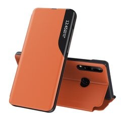 Eco Leather View Case elegant bookcase type case with kickstand for Huawei P40 Lite E orange (Orange) hind ja info | Telefonide kaitsekaaned ja -ümbrised | hansapost.ee