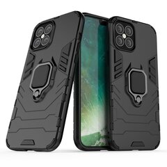 Ring Armor Case Kickstand Tough Rugged Cover for iPhone 12 Pro Max black (Black) hind ja info | Telefonide kaitsekaaned ja -ümbrised | hansapost.ee