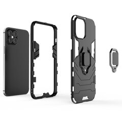 Ring Armor Case Kickstand Tough Rugged Cover for iPhone 12 Pro Max black (Black) hind ja info | Telefonide kaitsekaaned ja -ümbrised | hansapost.ee